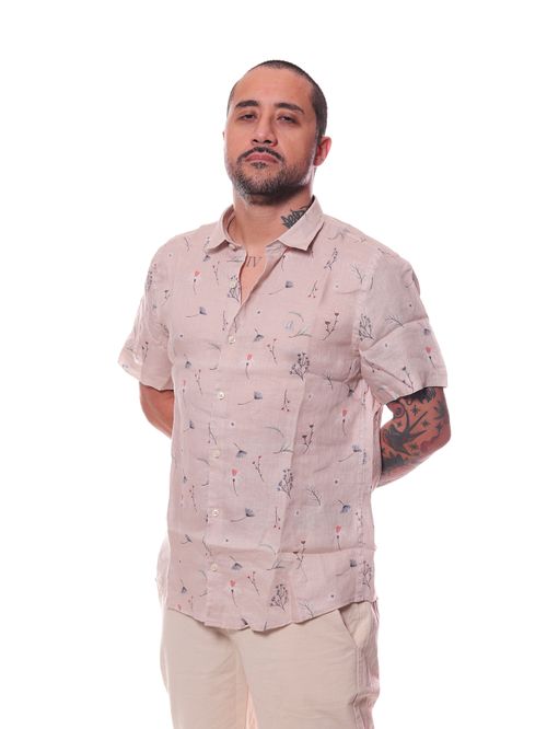 Camisa Bali Company Slim Fit Rosas Orquideas