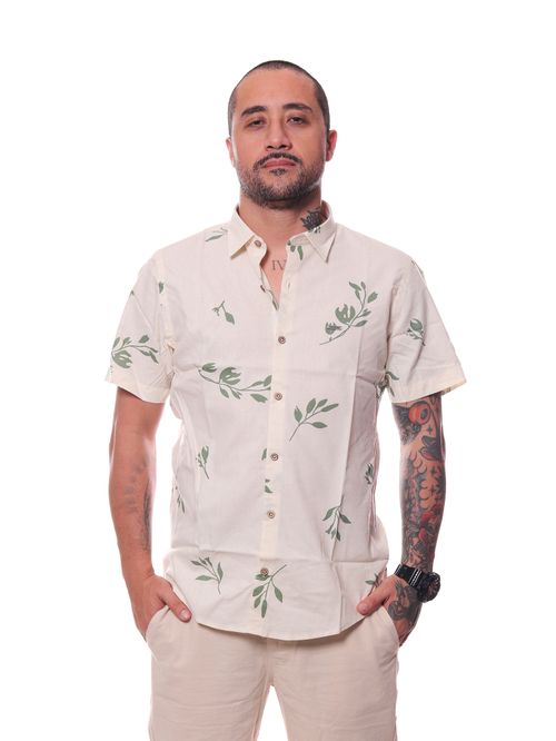 Camisa Bali Company Slim Fit Plantas