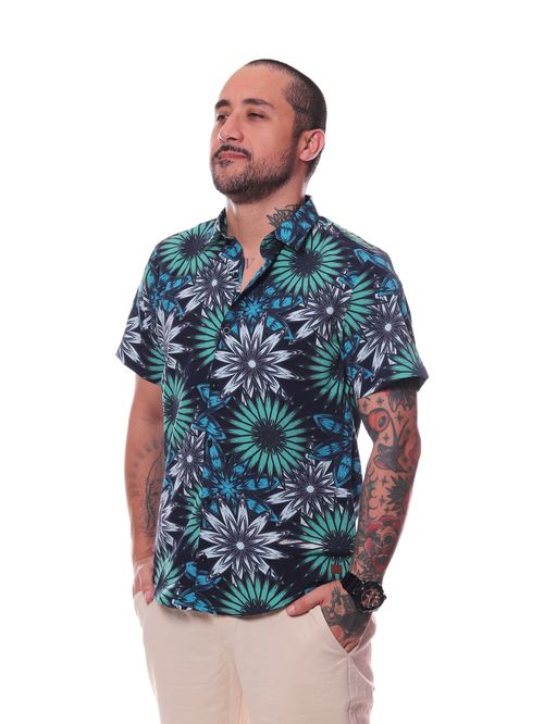Camisa Bali Company Slim Fit Tropical Selvage