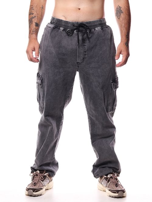 Calça Jeans Cargo Bali Company Marmorizada Elastico